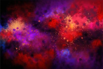 Fototapeta na wymiar Impressionistic purple red pink modern oil painting and sparkling wallpaper, color transitions, universe, volumetric lighting, sharp, hyperrealistic created with generative ai technology