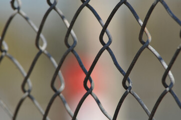 Naklejka premium Abstract of a chain link fence