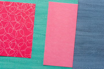 fancy cards on scrapbook paper with texture