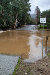 Road closed do to flooding in Gilroy CA