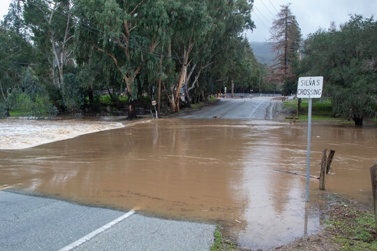 Road Closed Do To Flooding In Gilroy CA