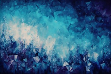 Fototapeta na wymiar Impressionistic blue water teal modern oil painting and sparkling wallpaper, color transitions, universe, volumetric lighting, sharp, hyperrealistic created with generative ai technology