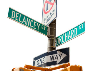Delancey and Orchard Street Signs Lower East Side Manhattan