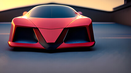 Obraz na płótnie Canvas angular concept car electric, unreal engine generative ai