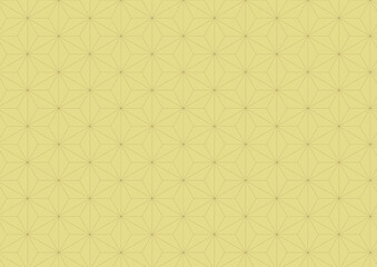 Fototapeta premium 和柄背景素材：麻の葉柄（枯草色）