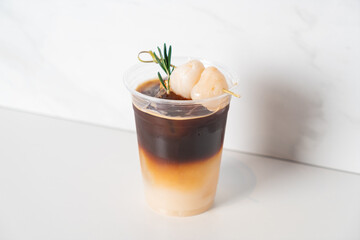 espresso with lychee in glass