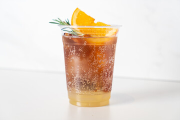 espresso with yuzu syrup in glass