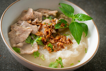 Pho Bo vietnamese soup with pork and rice noodles