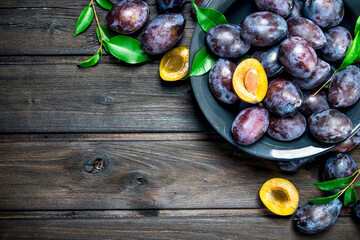 Fragrant plum in a plate.