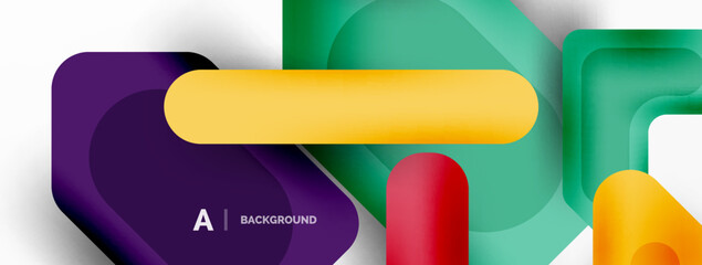 Minimal geometric abstract background. Colorful geometric blocks. Lines, squares and triangles composition wallpaper