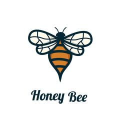 Honeybee Logo design vector illustration