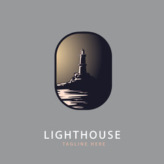vector illustration of a lighthouse for a symbol or logo icon.