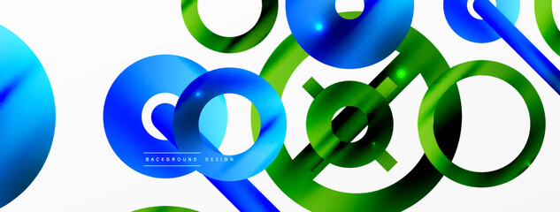 Minimal geometric abstract background. Circle, line and round shapes design. Trendy techno business template for wallpaper, banner, background or landing