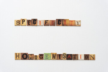 specificity and homogenisation 