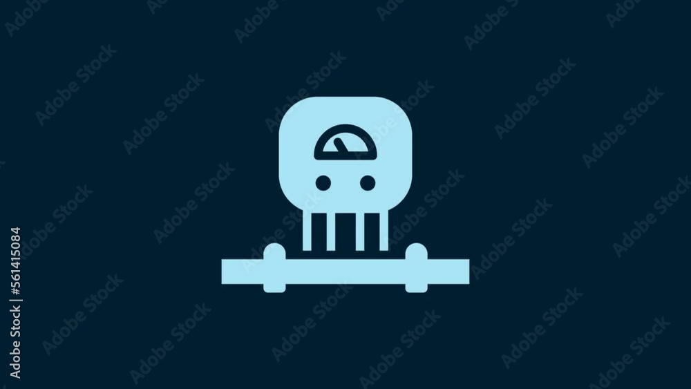 Poster white smart sensor system icon isolated on blue background. internet of things concept with wireless