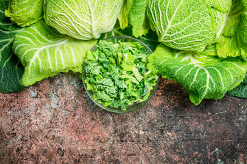 Fototapeta premium Cabbage salad in a glass bowl.