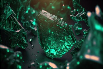Structured emerald wallpaper, creative, color transitions, universe, volumetric lighting, sharp, abstract,  hyperrealistic created with generative ai technology 