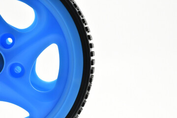 Rueda para hacer ejercicio. Espacio para texto al lado derecho.