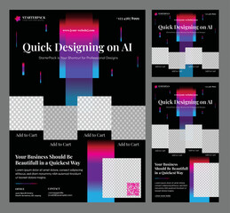 StarterPack for Quick Design Need - Modern lights designs for Flyer, Social Media Post Feed & Story