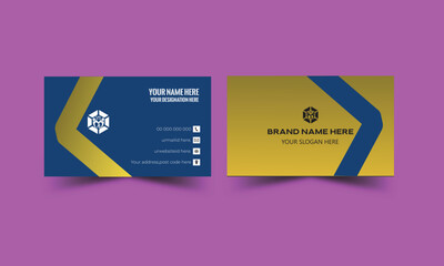 Modern Business Card with company Logo, Vector Business Card Template, Visiting Card for Business and Personal use, Vector illustration Design. Modern Corporate Business Card Template.