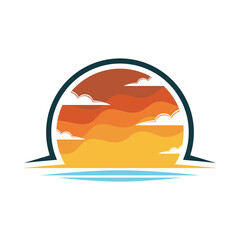 Sun logo template vector icon