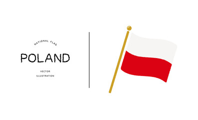 ポーランドの国旗アイコン ベクターイラスト