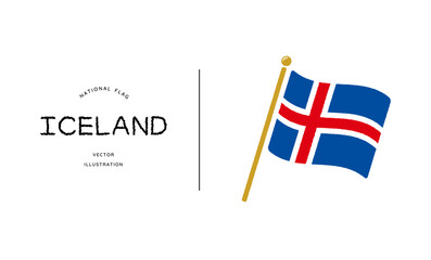 アイスランドの国旗アイコン ベクターイラスト