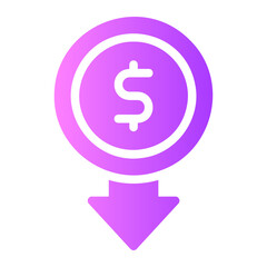 reduce cost gradient icon