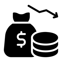 economic crisis glyph icon