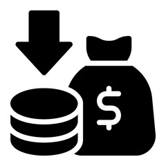 recession glyph icon