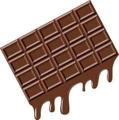 板チョコと流れるチョコ