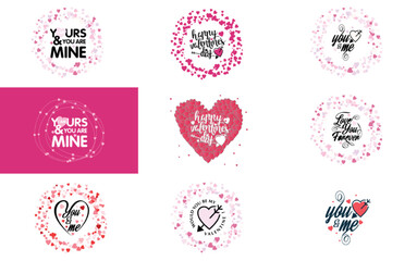 Happy Valentine's Day typography poster with handwritten calligraphy text. isolated on white background vector illustration