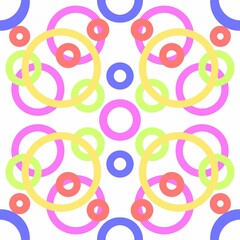 Seamless Colorfull Circle Patterns Design with White Background