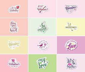 Express Your Love with Valentine's Day Typography and Graphic Design Stickers