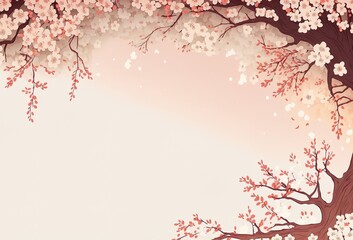 Elegant White Space with a touch of Pink Cherry Blossom - Perfect for Text or Copywriting Placeholder