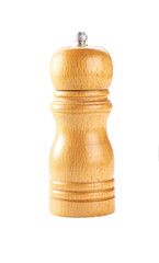 Wooden pepper mill isolated on a white background. © Igor Dudchak