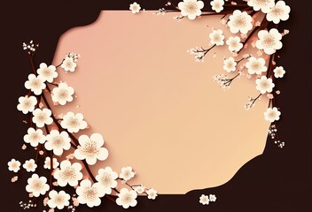 Elegant White Space with a touch of Pink Cherry Blossom - Perfect for Text or Copywriting Placeholder