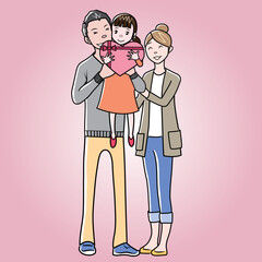 バレンタインデーの親子