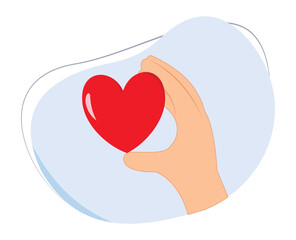 hand holding heart symbol. illustration give a love symbol