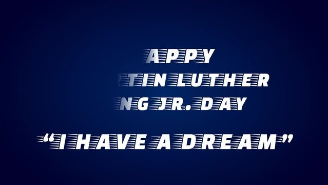 Happy Martin Luther King Jr. Day Animation with US Jet Plane Blue Background