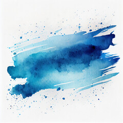 イメージ素材：抽象的な青色の水彩風ブラシストローク - obrazy, fototapety, plakaty