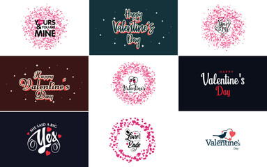 Fototapeta na wymiar Love word hand-drawn lettering and calligraphy with cute heart on red. white. and pink background Valentine's Day template or background suitable for use in Love and Valentine's Day concept