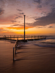 Beautiful dawn view of Mona Vale rock pool, Sydney, Australia.