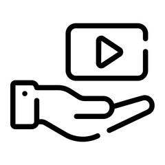 video player line icon