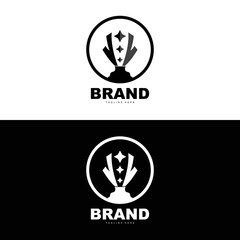 Trophy Logo Design, Award Winner Championship Trophy Vector, Success Brand