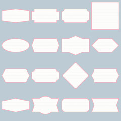 Labels geometric. Notebook label. Frame for message.