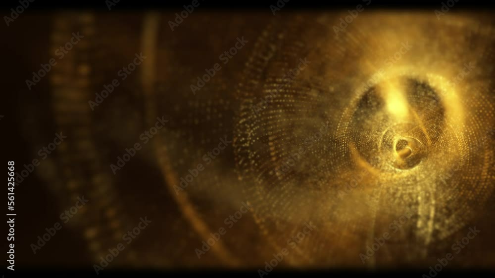 Aufkleber futuristic abstract de-focus luxurious gold particles flowing in cyber space environment background