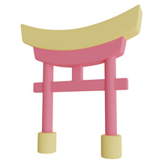 temple gate 3d illustration