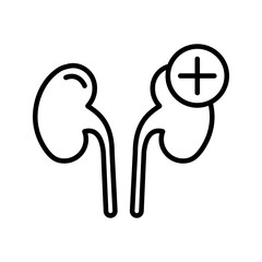 Kidneys with medical symbol icon vector