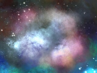 Fototapeta na wymiar The ultimate in infinite universe science fiction wallpaper elements, Watercolor starry universe